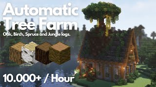 AUTOMATIC TREE FARM OAK BIRCH SPRUCE AND JUNGLE WOOD  Minecraft Tutorial  Java 121 [upl. by Patrizio841]