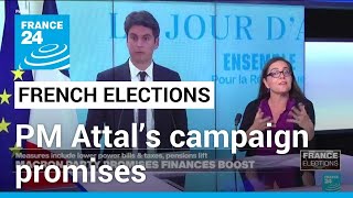 French legislative elections Gabriel Attal’s campaign promises • FRANCE 24 English [upl. by Aikimat639]