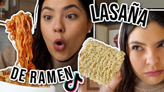 Convertí Ramen en Lasaña receta de tiktok  RebeO [upl. by Navy125]