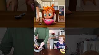 cereal BABY ADLEY Cartoon vs irl Shonduras amp Adley Morning Routine Vlog new animation [upl. by Anifled835]