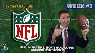 NFL PICKS WEEK 3 SMART BETTING TIPS BY STATS PROFESSOR nflpicks bookiecrushers [upl. by Eelyram]