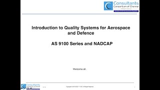 Introduction to Quality Systems for Aerospace and Defence  AS 9100 Series and NADCAP  Part 1 [upl. by Garber]