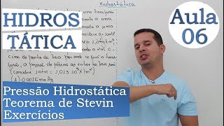 Hidrostática  Aula 06 Exercícios Teorema de Stevin [upl. by Cornelle]