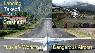 Lukla Airport Landing Take Off and Crash luklaairport planecrash [upl. by Ylatan]