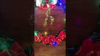 Christmas wreath decor christmas merrychristmas satin satinchristmasdecor [upl. by Jehovah641]