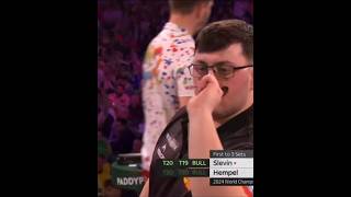 Dylan Slevin 167 finish against Florian Hempel 202324 Paddy Power World Darts Championship shorts [upl. by Wootan]