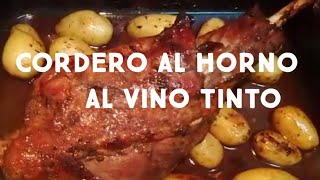 CORDERO ASADO AL HORNO CON VINO TINTOlacocinademariaycurro [upl. by Nwahsit]