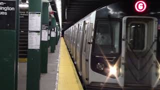 IND Crosstown Line G Trains at ClintonWashington AvesR160A R160B  NYC Subway [upl. by Laira]