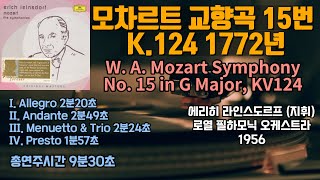 모차르트 교향곡 15번 K124 1772년  W A Mozart Symphony No 15 in G Major KV124  라인스도르프 [upl. by Yztim]