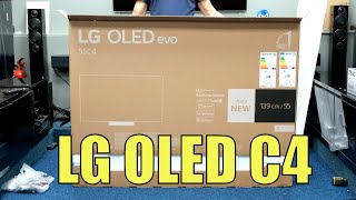 LG OLED C4 Unboxing Setup TV and 4K Demo Videos [upl. by Labotsirc939]