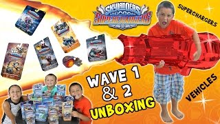 Skylanders SuperChargers Cannon Launcher Fail Wave 1 amp 2 Toys Unboxing Race Fun [upl. by Wadesworth]