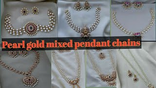 Pearl Stone Choker Set Layer Gold Plated Necklace South Indian Jewellery [upl. by Ayikat529]