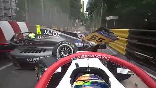 Dramatic Crash in Macau GP Qualifying Sato Dunne amp Beganovic Out 🚩 [upl. by Ferretti]