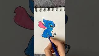 Let’s draw and paint STITCH today 🤩  Stitch drawing  how to draw Stitch cartoon [upl. by Alanson753]