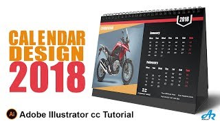 How to Create a Calendar in Illustrator cc 2018Desk Calendar Design Illustrator cc 2018 Tutorial [upl. by Eihcir265]