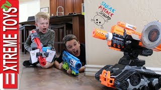 Evil Drone Vs Sneak Attack Squad Ethan and Cole get in to a Nerf Battle with a Crazy Robot [upl. by Ramma]