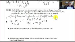 Lesson 22 B2  Geometric Sequences and Exponential Eqn Application Problems [upl. by Kylstra]