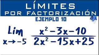 Solución de límites por factorización  Ejemplo 10 [upl. by Brodsky302]