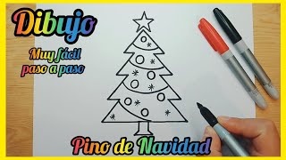 PINO DE NAVIDAD Como dibujar un PINO DE NAVIDAD fácil paso a paso Dibujos de NAVIDAD [upl. by Saum]