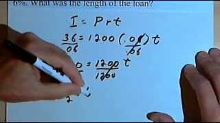 Simple Interest finding Principal Rate or Time 14127 [upl. by Eeloj]