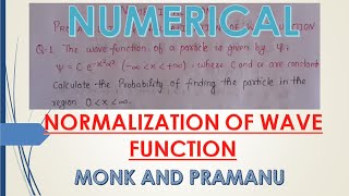 NUMERICAL ON NORMALIZATION OF WAVE FUNCTION I DU MDU BSC PHYSICS I HOW TO NORMALIZE WAVE FUNCTION [upl. by Nivalc]