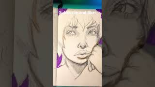 ✨️🎨Portrait timelapse✨️ shorts art sketchtour drawing artartist sketchbooktour sketch [upl. by Leighland]