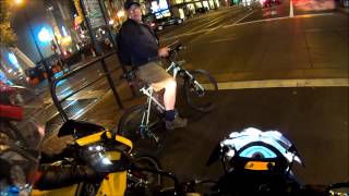 Cyclist has road rage with motorcycles [upl. by Jannel]