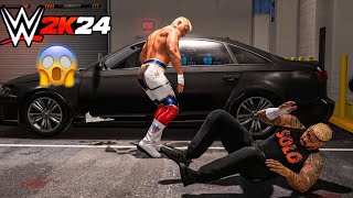 Cody Rhodes Destroys Solo Sikoa at Backstage  WWE 2K24 Gameplay [upl. by Acirem219]