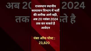 Rajasthan Sthaniya swashasan vibhag bharti 2024। Rajasthan job updates shortsfeed ytshorts study [upl. by Altis]