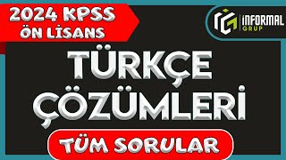 2024 KPSS Ön Lisans Türkçe Soruları ve Çözümleri  Tüm Sorular [upl. by Nichole74]