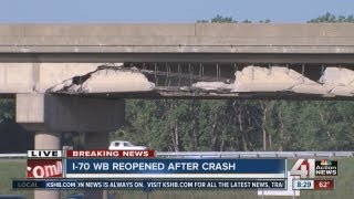 Bridge damage shuts down I70 near Turner [upl. by Wynny]