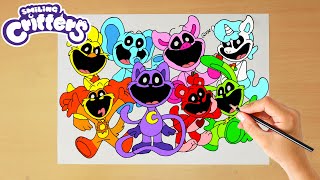 How to Draw All Smiling Critters Together  Poppy Playtime Chapter 3 Easy Drawing [upl. by Renae581]