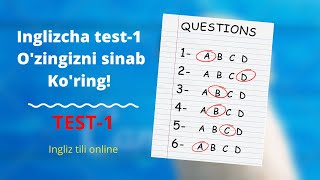 TEST1 Ozingizni sinab koring inglizcha test Am is Are [upl. by Ilujna]