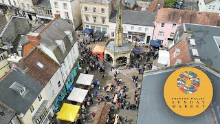 Shepton Mallet Sunday Market From Above [upl. by Olia]