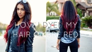 How I Dyed My Hair Ombre Red Without bleach [upl. by Nollek803]