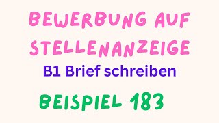 Bewerbung als Rezeptionistin B1 Brief schreiben Beispiel 183  germanlevelb1  briefschreiben [upl. by Sirap259]