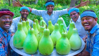 BOTTLE GOURD  Sorakkai Mutton Gravy Recipe  Delicious Bottle Gourd Recipe Cooking In Village [upl. by Merrel]