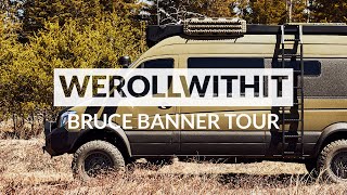 4x4 Overland Off The Grid Tiny Home Van Tour  WeRollWithIt  Bruce Banner Van Tour [upl. by Ardnaz]