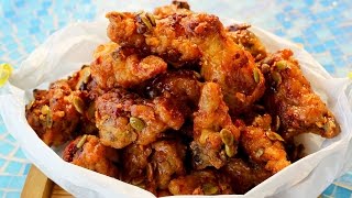 Korean honey butter fried chicken 허니버터치킨 [upl. by Arabella]