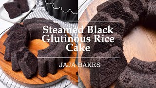 Steamed Black Glutinous Rice Cake  Bolu Ketan Hitam Kukus  Jaja Bakes [upl. by Einnek884]