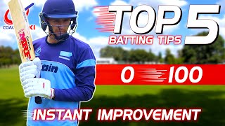 5 CRICKET BATTING TIPS that will help YOU IMPROVE TODAY [upl. by Garey892]