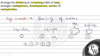 Arrange the following in increasing order of basic strength methylamine dimethylamine aniline [upl. by Awad]