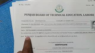 Punjab Board Of Technical Education Lahore TEVTA Original Certificate Apply Now Hurry Up [upl. by Weidar]