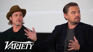 Leonardo DiCaprio amp Brad Pitt Talk Once Upon a Time in Hollywood  Presented by Vudu [upl. by Macgregor865]