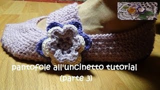 pantofole alluncinetto tutorial modello glicine parte 3 [upl. by Suravart]