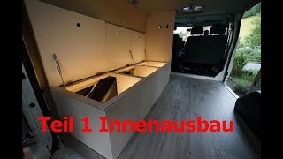 Camper Ausbau Folge 5  Teil 1 Innenausbau Bett Stauraum Beleuchtung [upl. by Anomer]