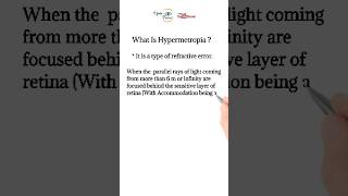 HypermetropiaHyperopia  Opto Focus  Optometry Learn With Shorts [upl. by Valorie]