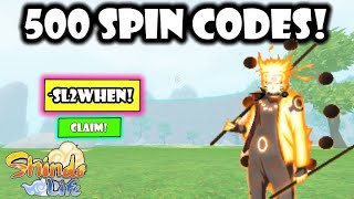 500 SPINS NEWEST Shindo Life SPIN CODES For FREE Spins amp Rell Coins [upl. by Eahsat269]