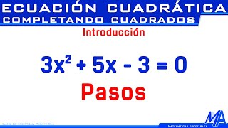 Solución de la ecuación cuadrática completando cuadrados  Introducción [upl. by Naes]