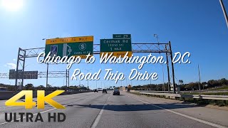 Chicago to Washington DC Road Trip Time Lapse Drive 4K [upl. by Haslett]